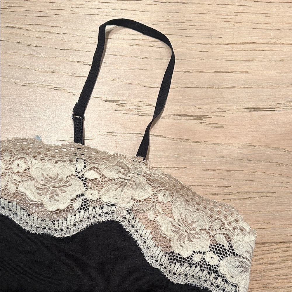 Elegant Black Lace Trim Cami Top - Picture 2 of 3